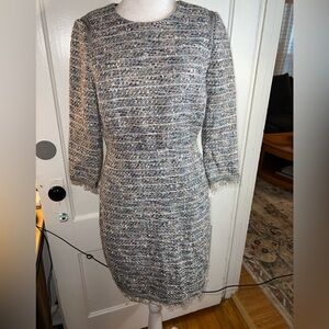 J. Crew Multicolor Tweed Long Sleeve Dress